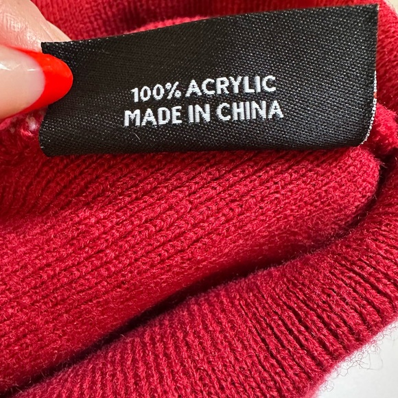 Indiana Hoosier Knit Striped Cuffed  Beanie Hat Red Gray one Size Unisex Adult - Picture 4 of 4